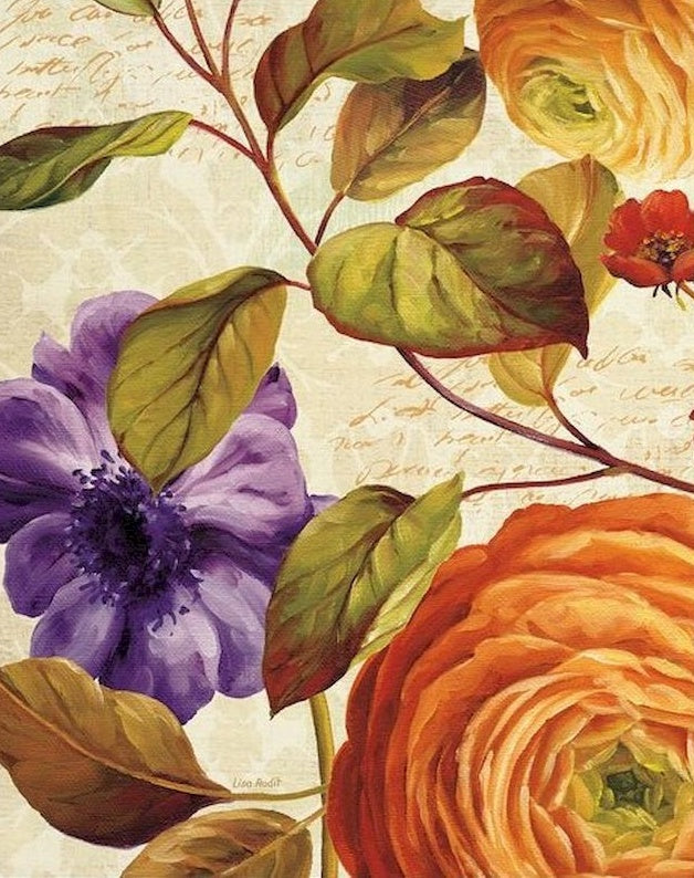 Flores de Color Morado y Rojo en el Fondo de Carta Pintar por Números
