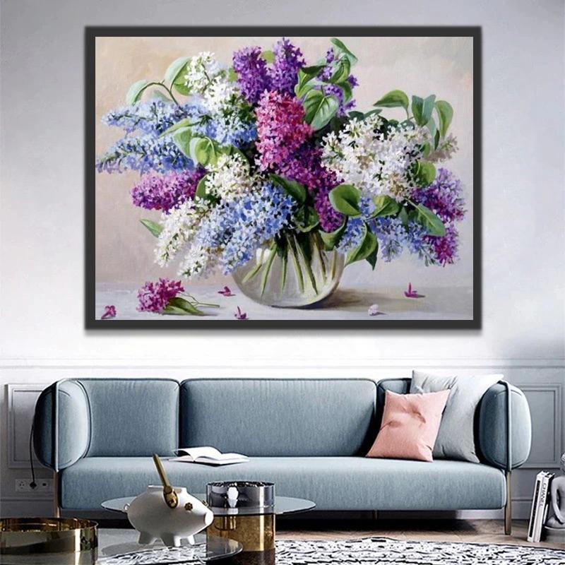 Florero con Flores sobre Alféizar Junto a la Ventana Pintar por Números