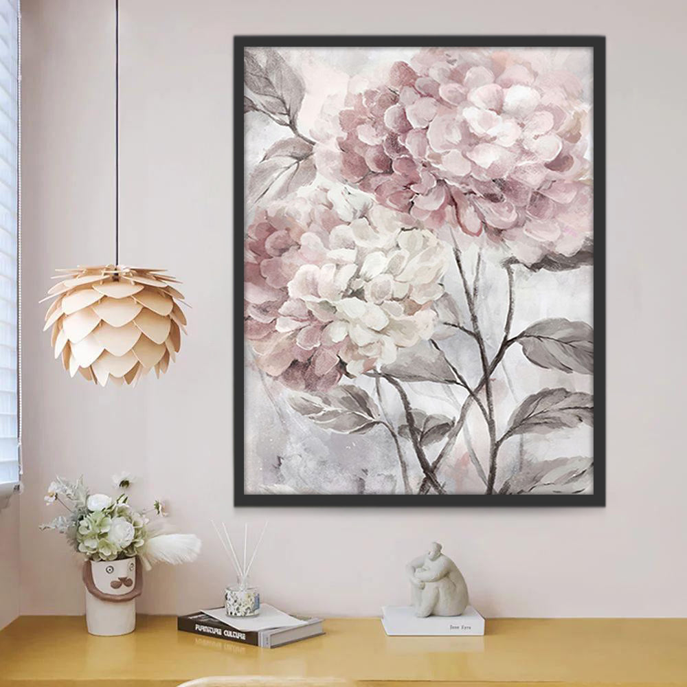 Flores de Hortensia Rosada Clara Pintar por Números