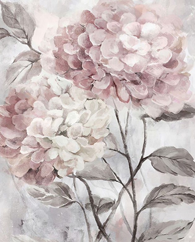 Flores de Hortensia Rosada Clara Pintar por Números