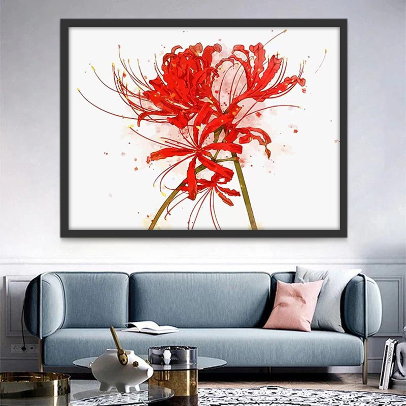 Flores de Infierno de Color Rojo Pintar por Números