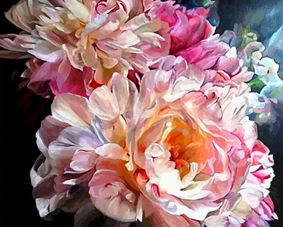 Flores Hermosas de Peonía Rosada al Sol Pintar por Números