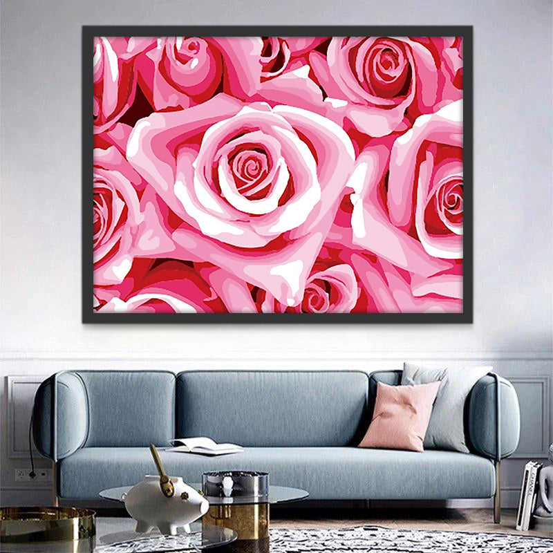 Fondo Bonito de Rosas Rosadas Pintar por Números