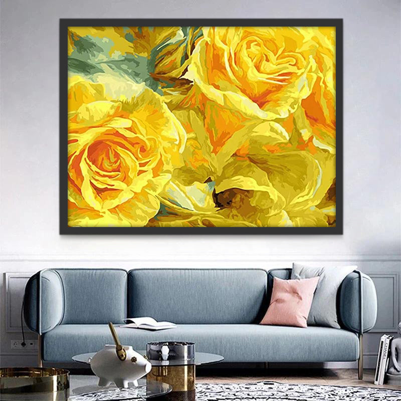 Fondo de Rosas Amarillas Hermosas Pintar por Números