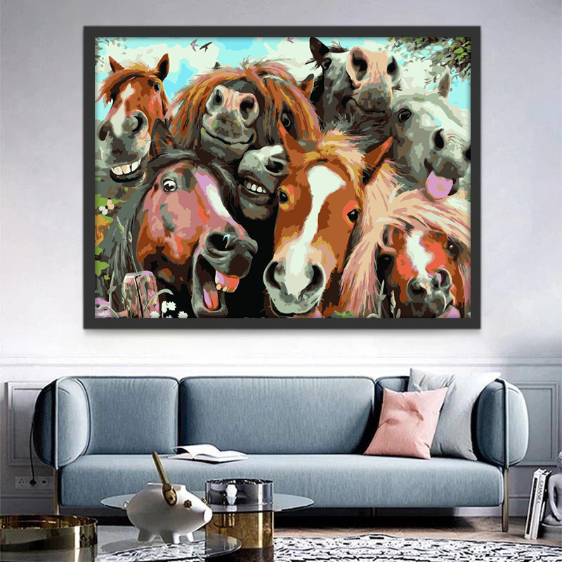 Foto de Caballos Felices Pintar por Números