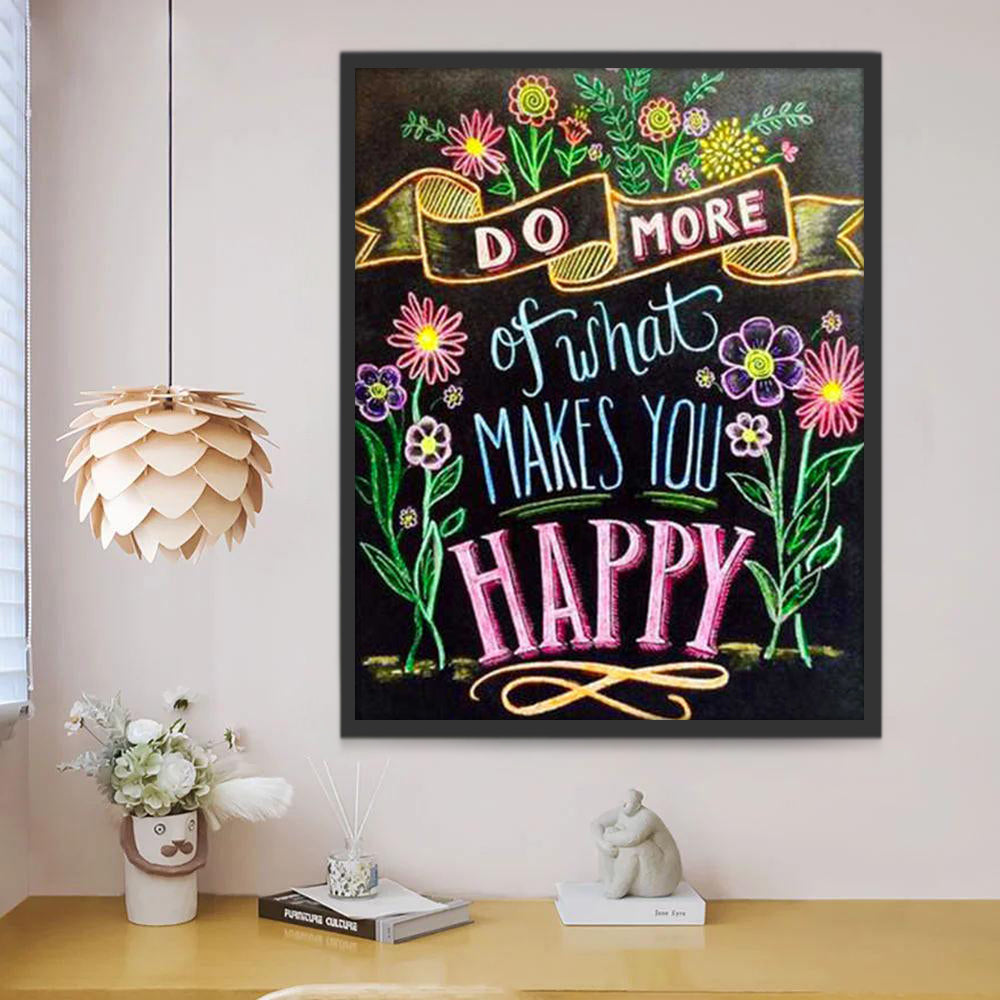 Frase y Flores Escritas por Tizas Coloridas Pintar por Números