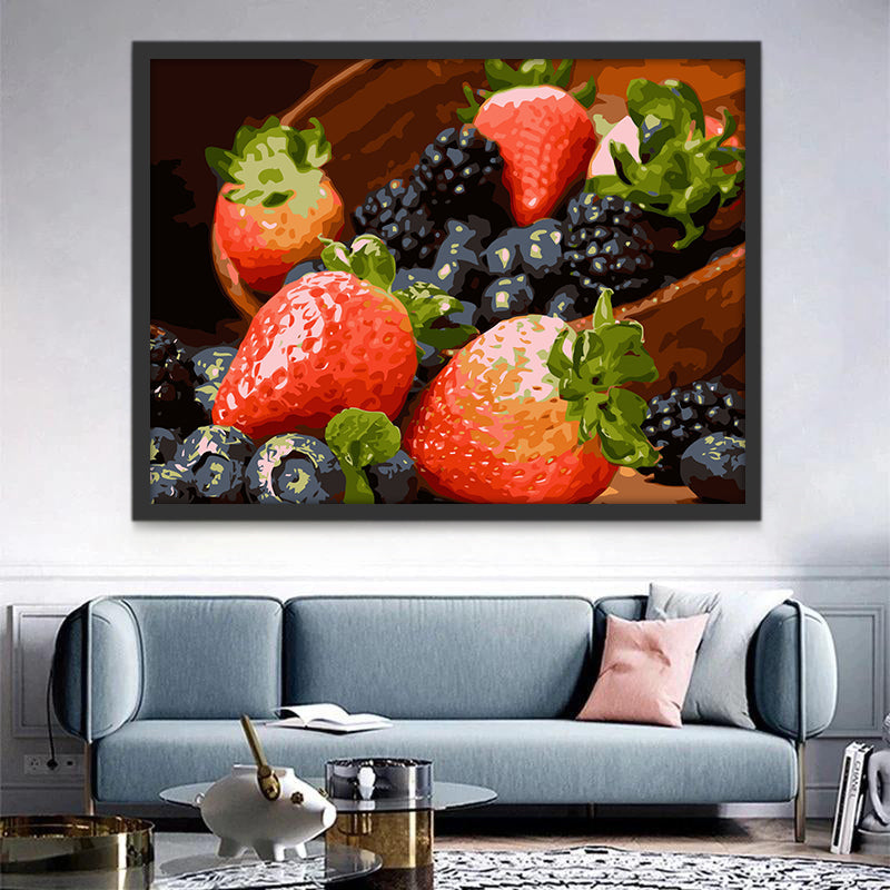 Fresas y Frambuesas y Arándanos Pintar por Números