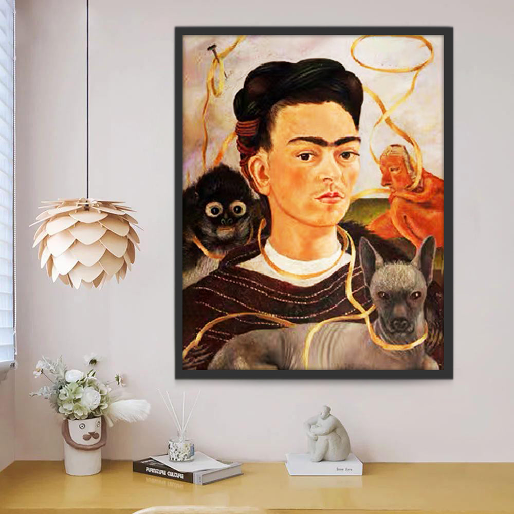 Frida Kahlo Rodeada de Animales Pintar por Números