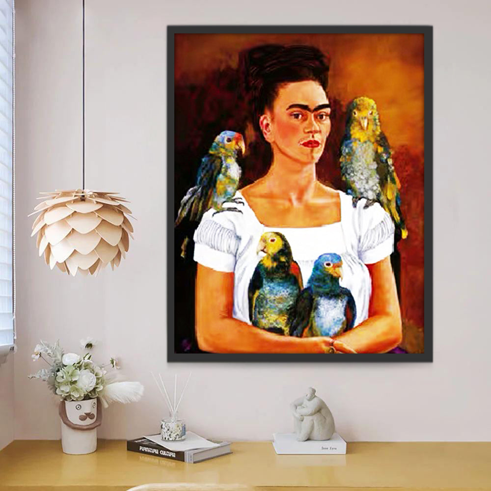 Frida Kahlo y Cuatro Papagayos Pintar por Números