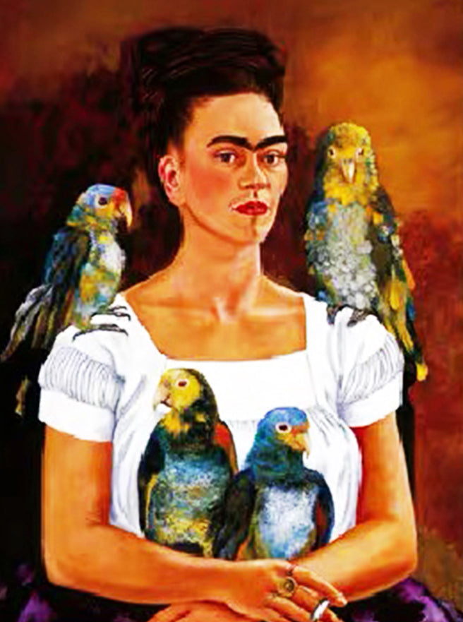 Frida Kahlo y Cuatro Papagayos Pintar por Números