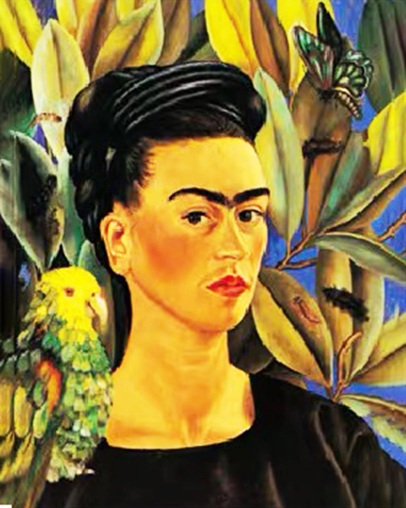 Frida Kahlo y Papagayo sobre Su Hombro Pintar por Números