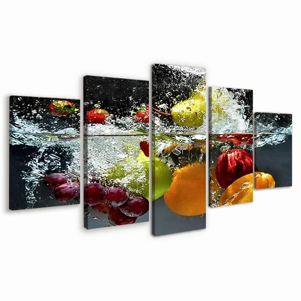 Frutas Caídas en el Agua 5 Partes Pintar por Números