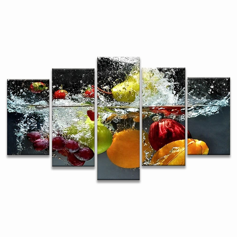 Frutas Caídas en el Agua 5 Partes Pintar por Números