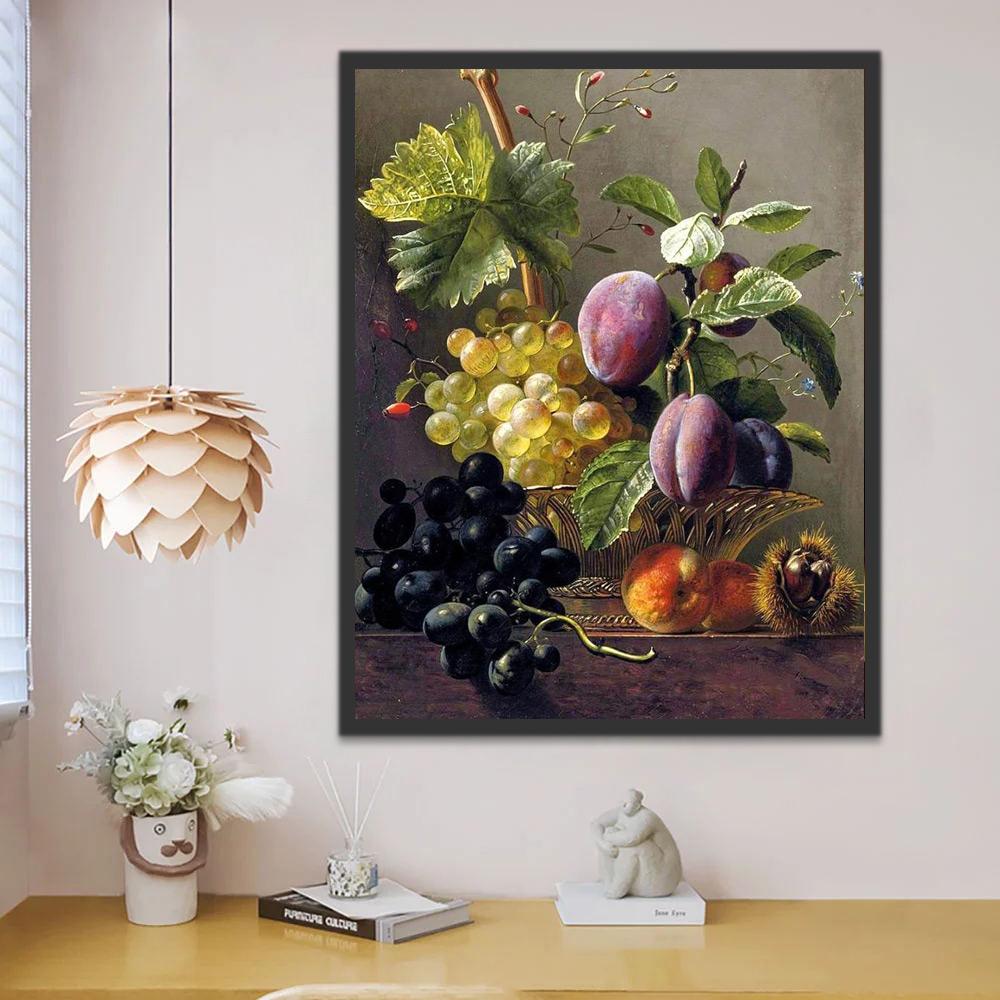Frutas en Tazón de Vidrio Pintar por Números
