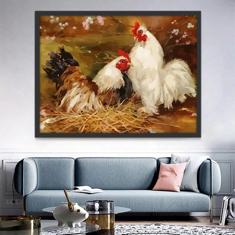 Gallo y Gallina Pintar por Números