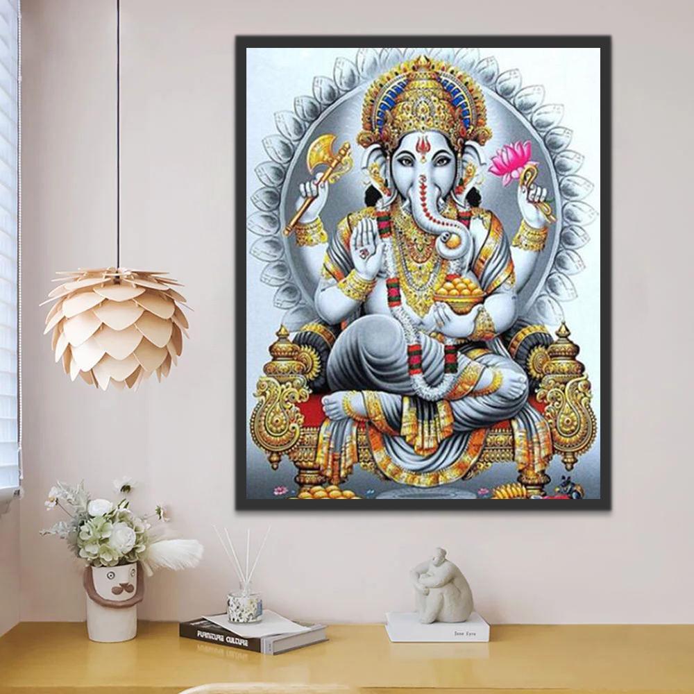 Ganesha de Color Plateado Pintar por Números