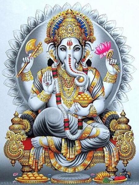 Ganesha de Color Plateado Pintar por Números