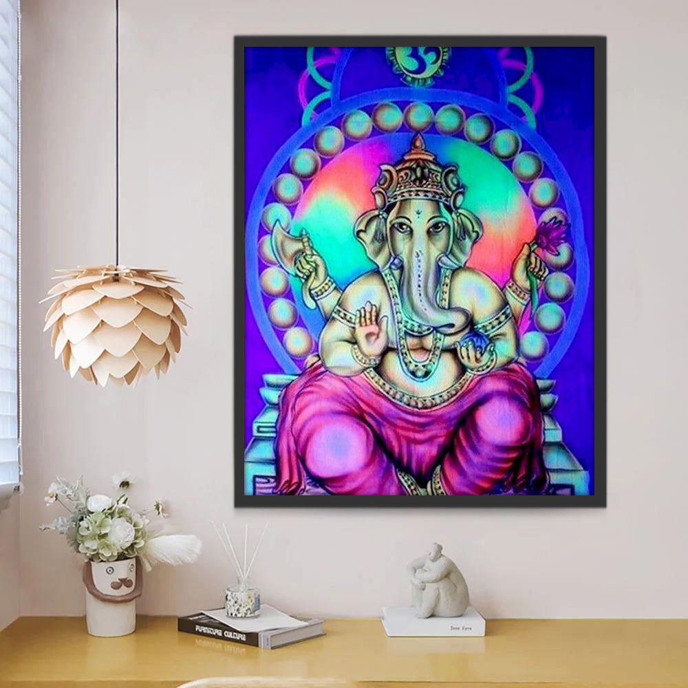 Ganesha del Hinduismo en el Fondo Colorido Pintar por Números