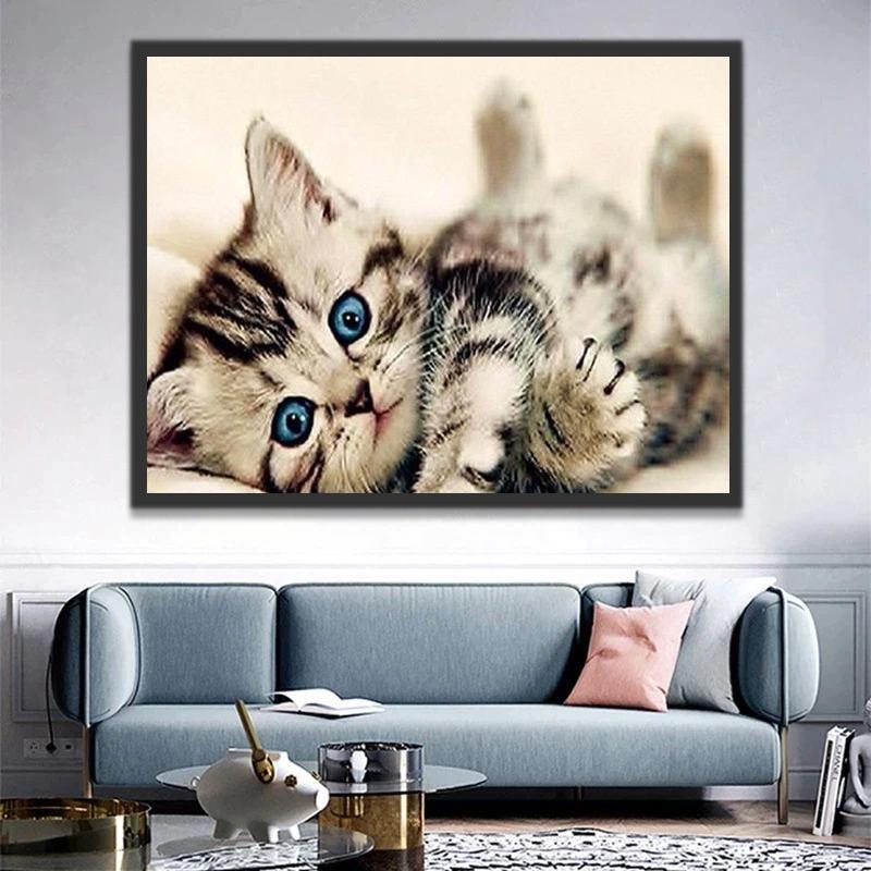 Gatito Adorable con los Ojos Azules Pintar por Números
