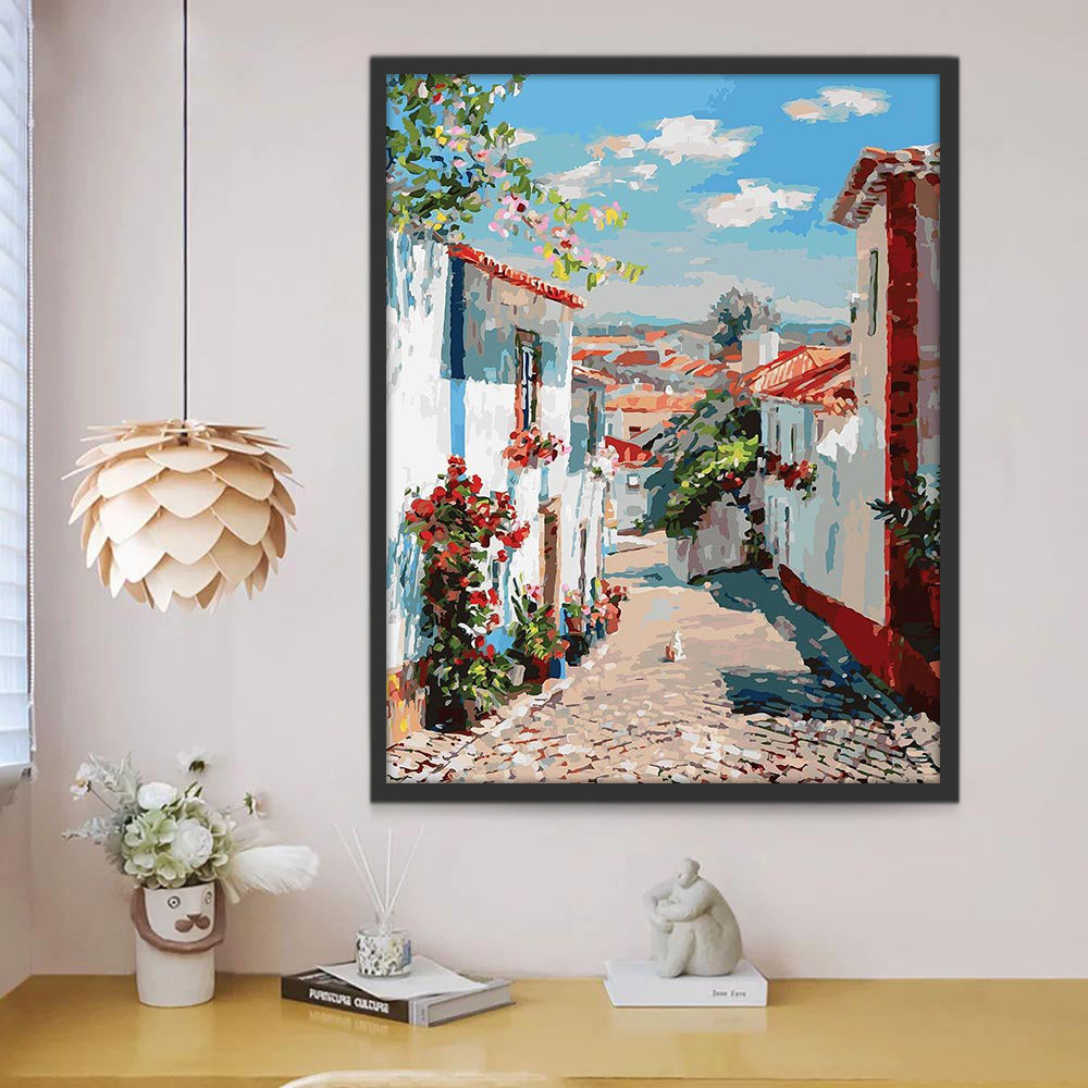 Gatito en el Camino de Ladrillos Pintar por Números