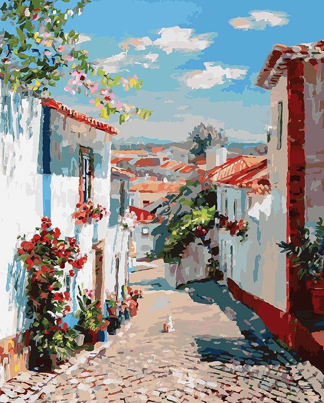 Gatito en el Camino de Ladrillos Pintar por Números