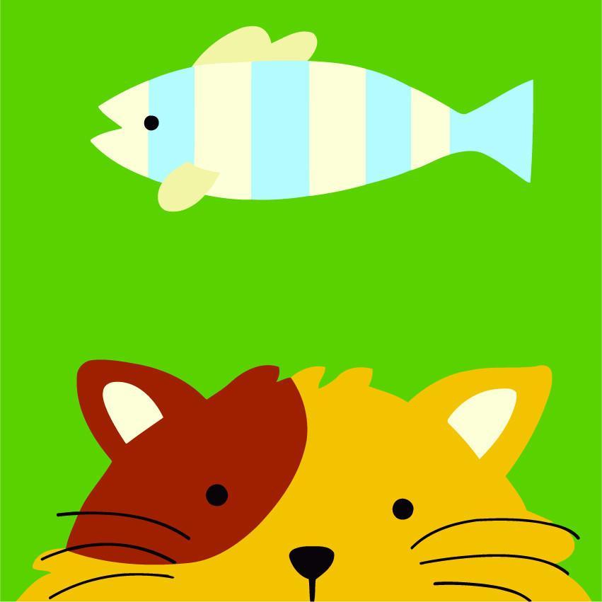 Gatito y Pez Pintar por Números Niños