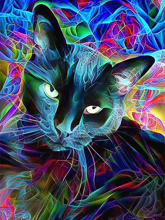 Gato Abstracto en Color Pintar por Números