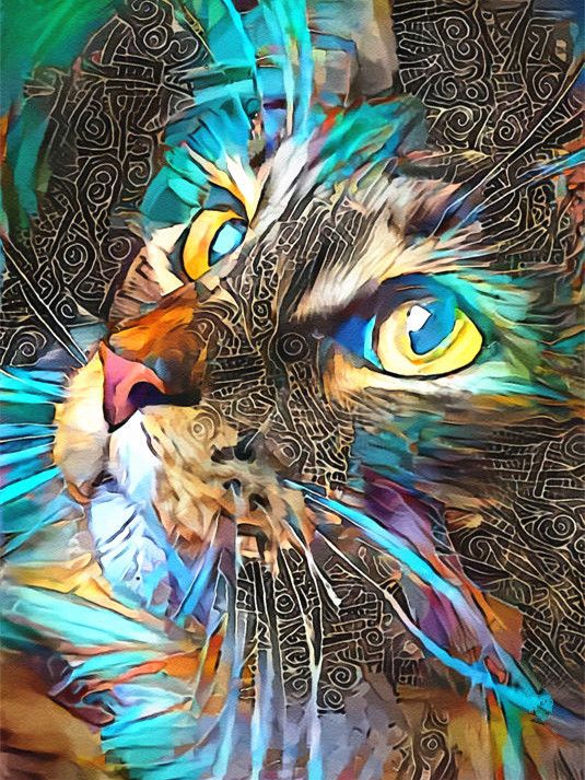 Gato Abstracto en Color Pintar por Números