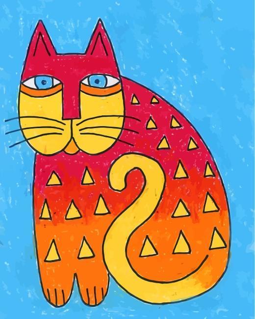 Gato Abstracto Pintar por Números Niños