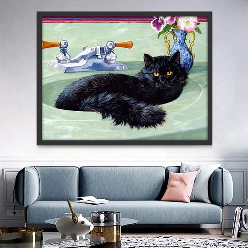Gato Acostado en el Lavamanos Pintar por Números