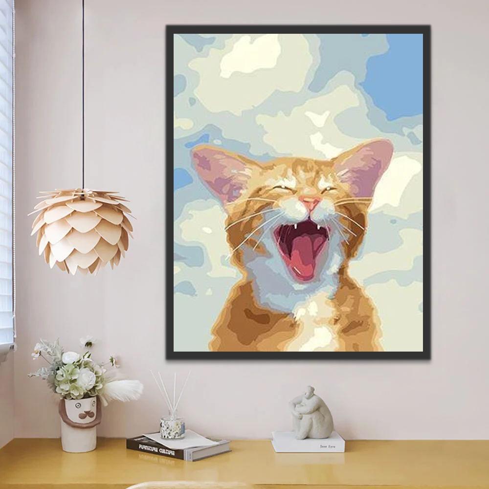 Gato Alegre Pintar por Números