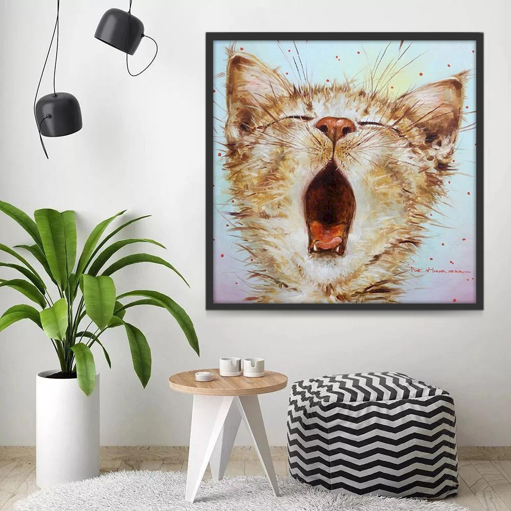 Gato Bostezando Pintar por Números