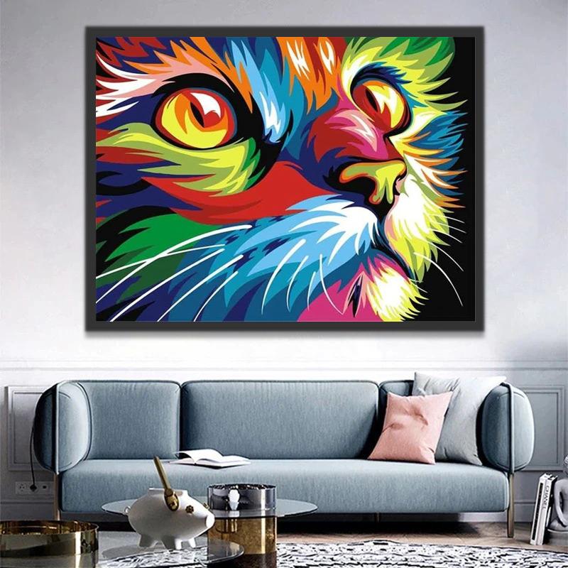 Gato Colorido Pintar por Números