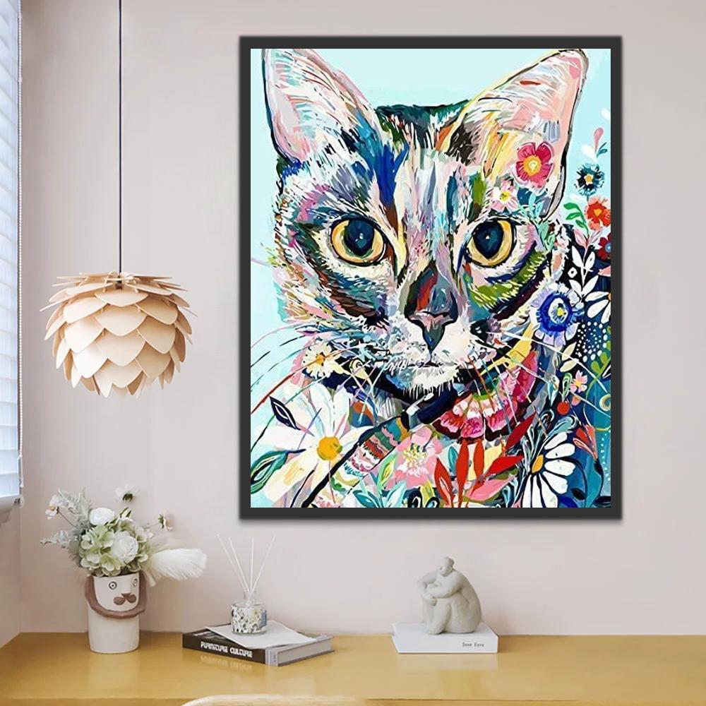 Gato Colorido Pintar por Números