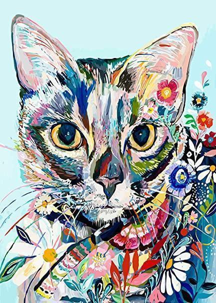 Gato Colorido Pintar por Números