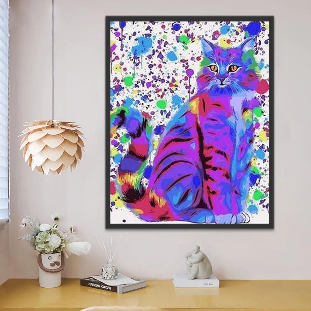 Gato Colorido Pintar por Números