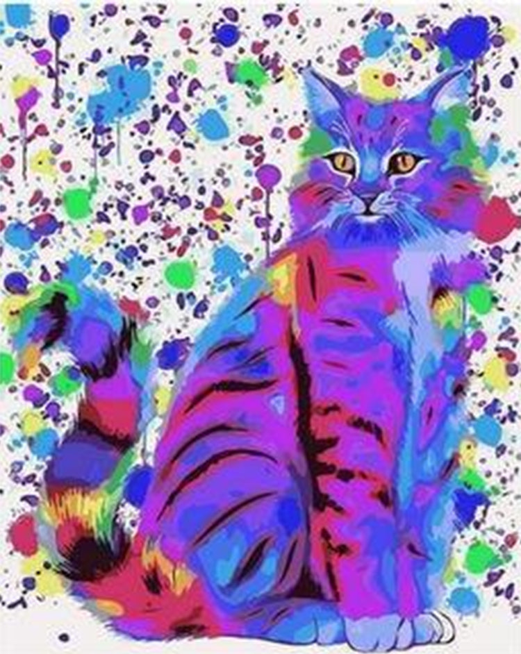 Gato Colorido Pintar por Números