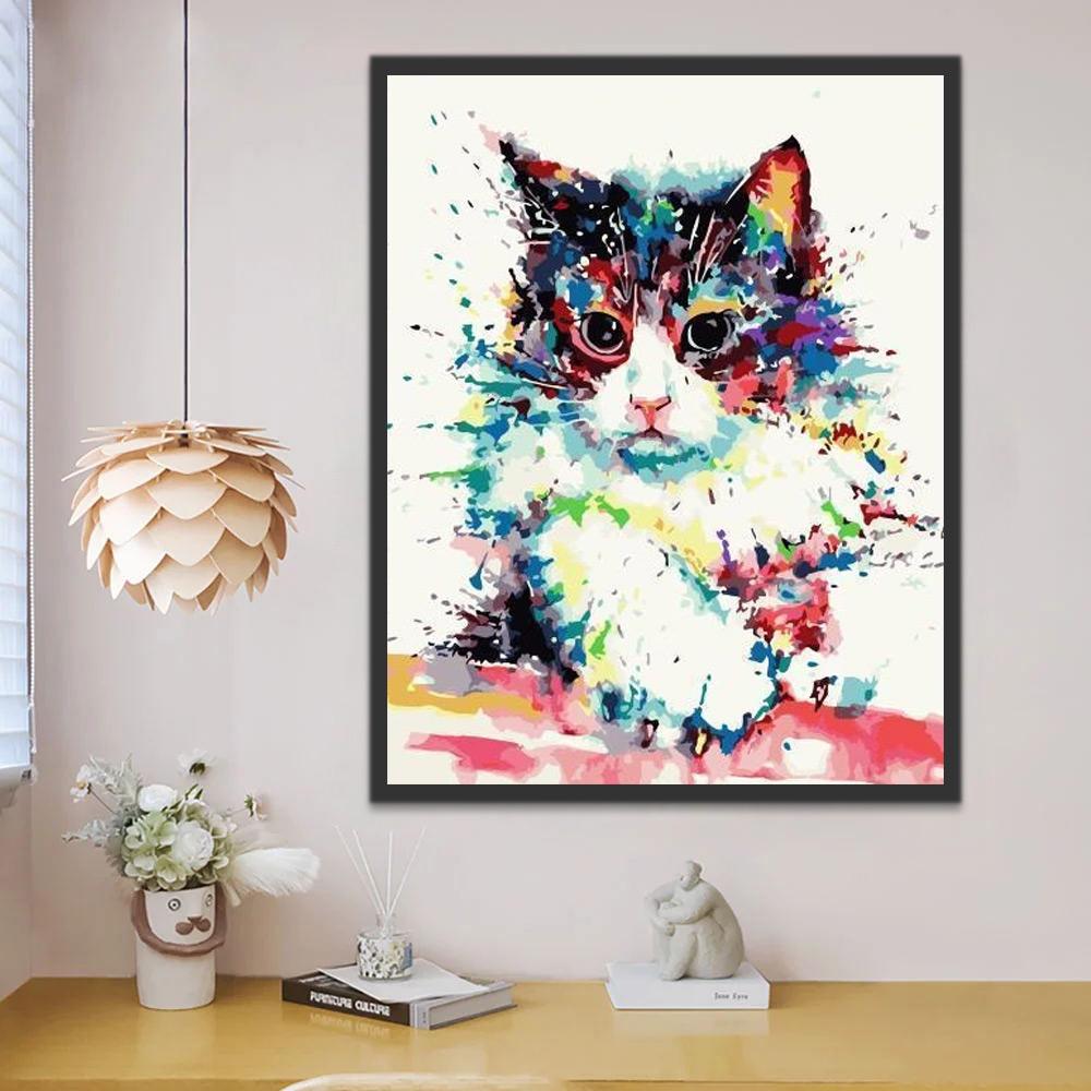 Gato Colorido Pintar por Números