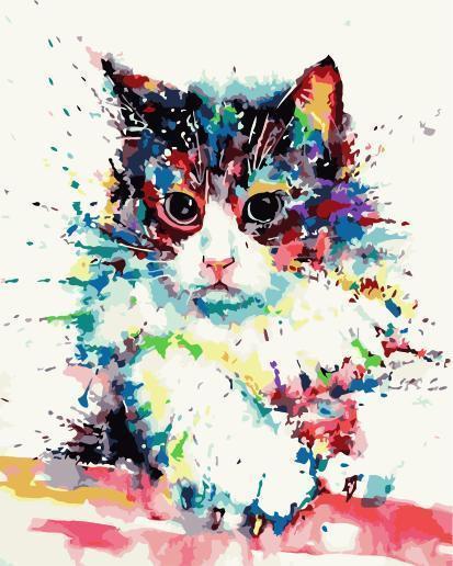 Gato Colorido Pintar por Números