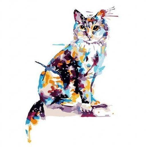 Gato Colorido Pintar por Números