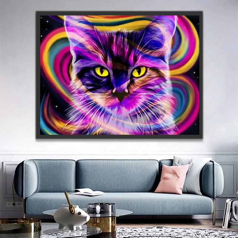 Gato Colorido Pintar por Números