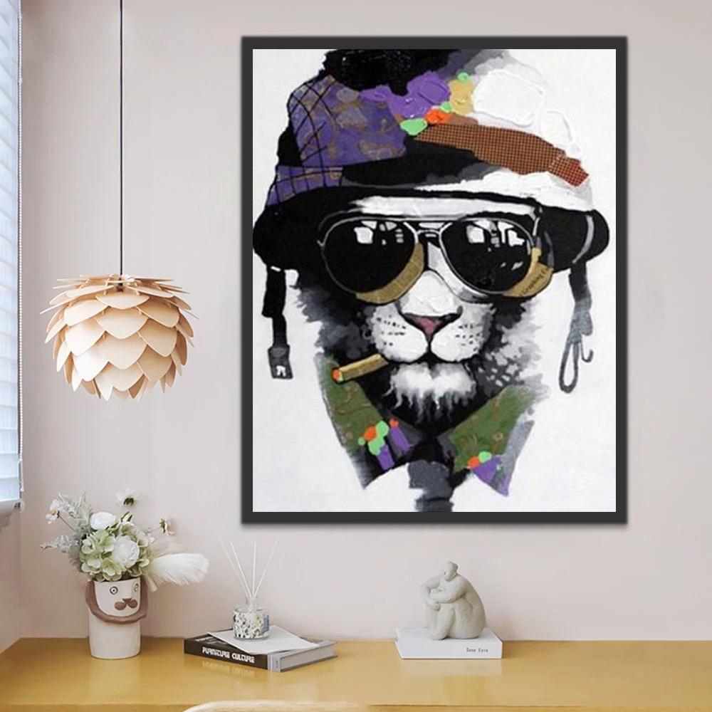 Gato con Gafas de Sol Fumando Pintar por Números
