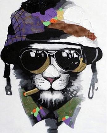 Gato con Gafas de Sol Fumando Pintar por Números