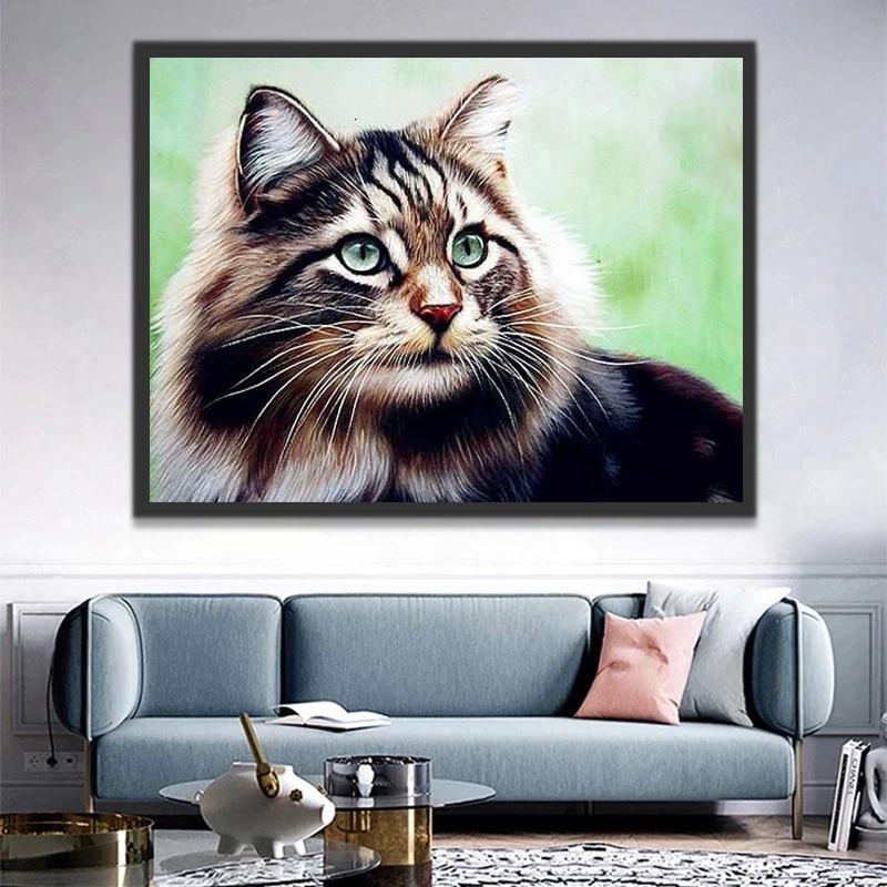 Gato con los Ojos Verdes Pintar por Números