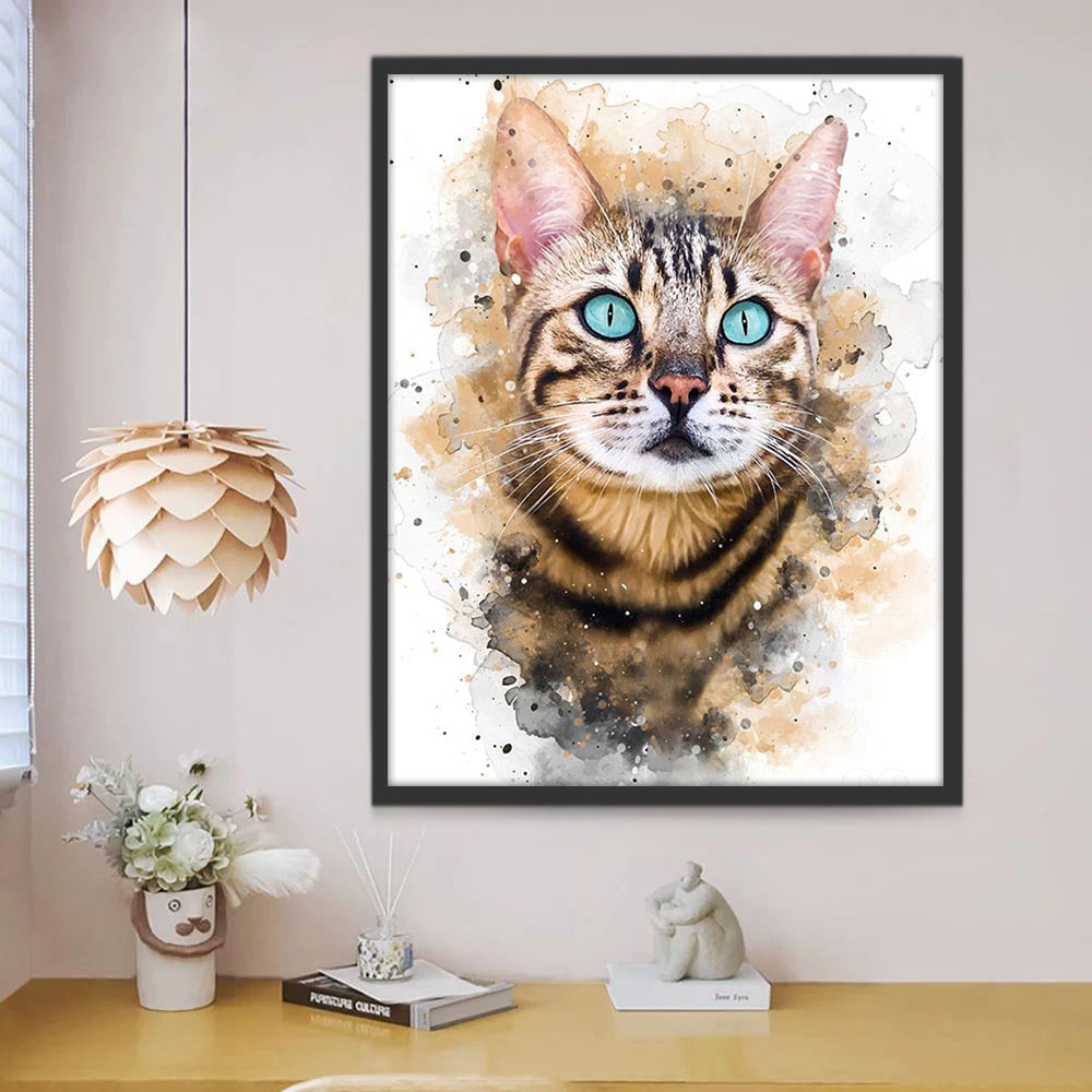 Gato con los Ojos Verdes Pintar por Números