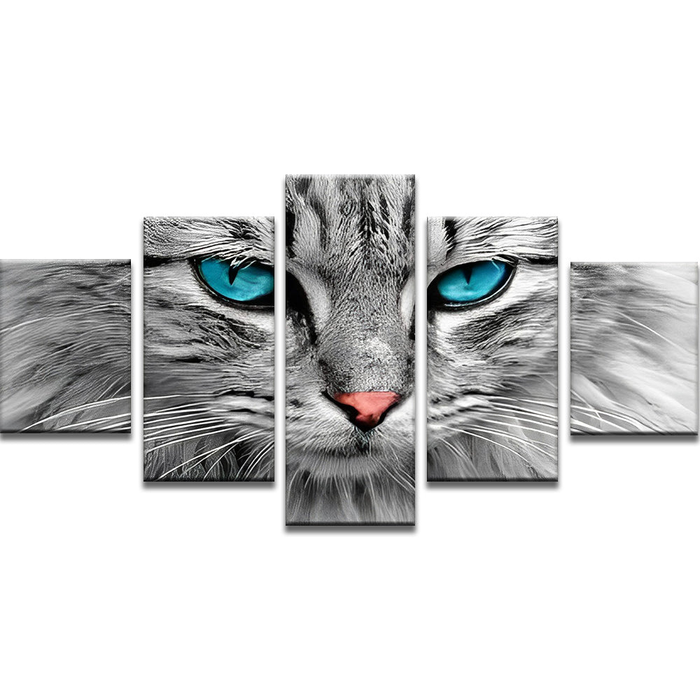 Gato de los Ojos Azules 5 Partes Pintar por Números