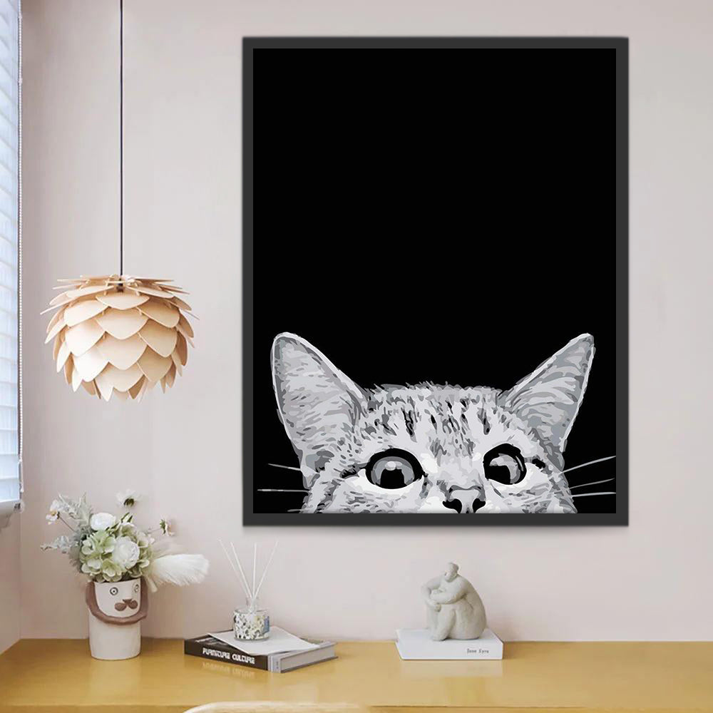 Gato en Blanco y Negro Pintar por Números