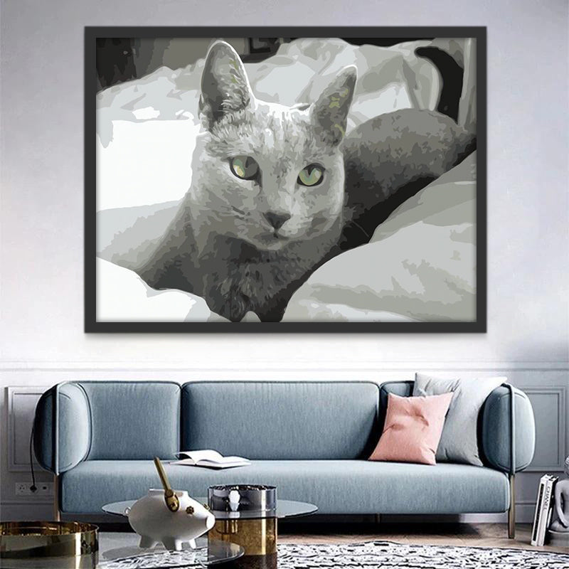 Gato en Blanco y Negro Pintar por Números