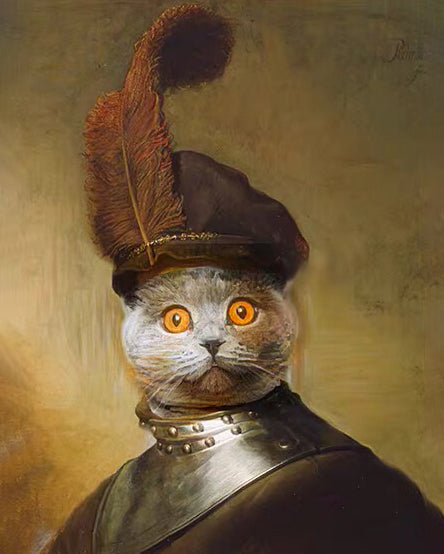 Gato en la Pintura Famosa al Óleo Pintar por Números