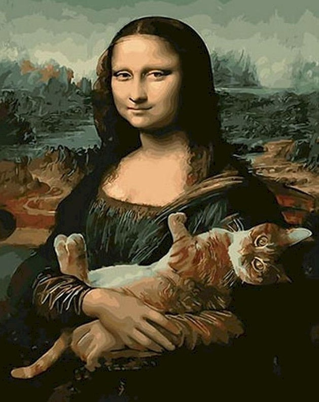 Gato en Los Brazos de La Mona Lisa Pintar por Números